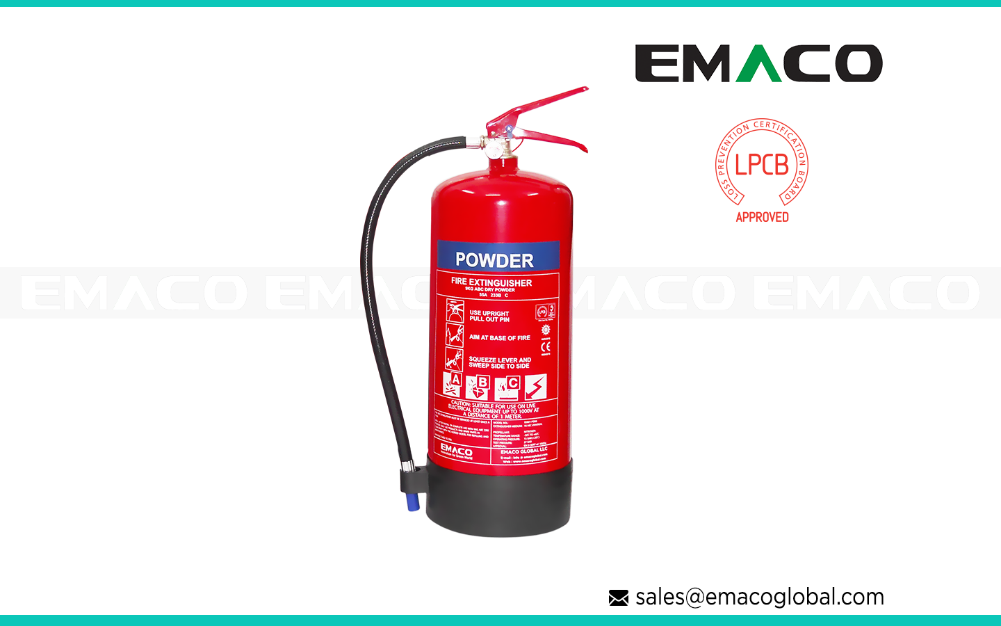 Emaco portable abc dry powder extinguisher product