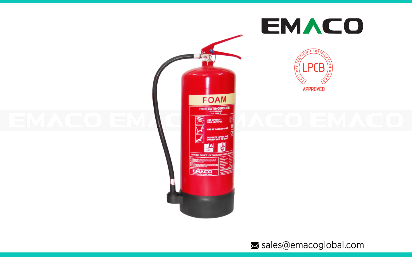 Emaco portable foam fire extinguisher product